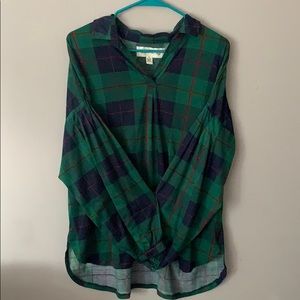Green flannel shirt